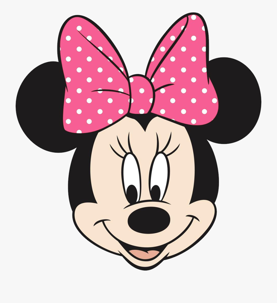 Mickey Mouse Head Png - Minnie Mouse Head Pink Bow, Transparent Clipart