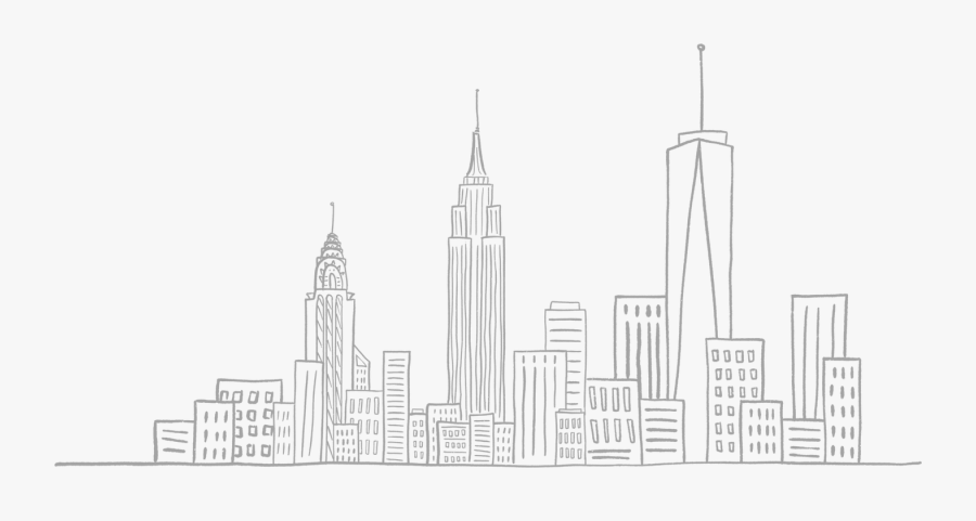 Transparent New York City Skyline Png - Nyc Skyline Drawing Transparent, Transparent Clipart