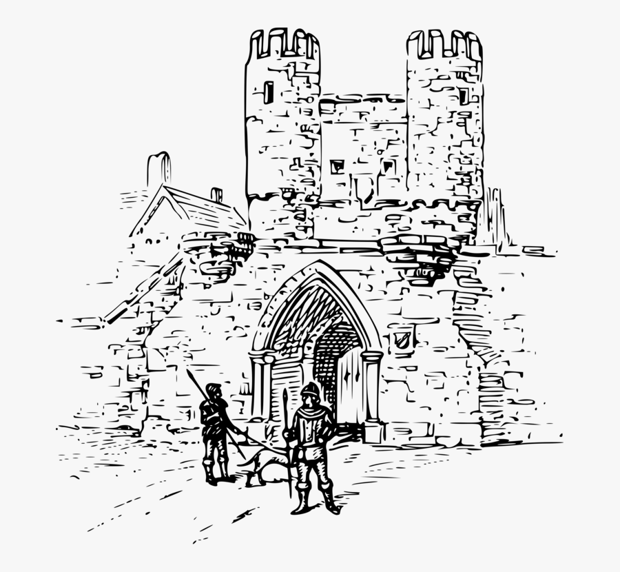 Line Art,art,area - Coloring Pages Rhodes Medieval Castle, Transparent Clipart