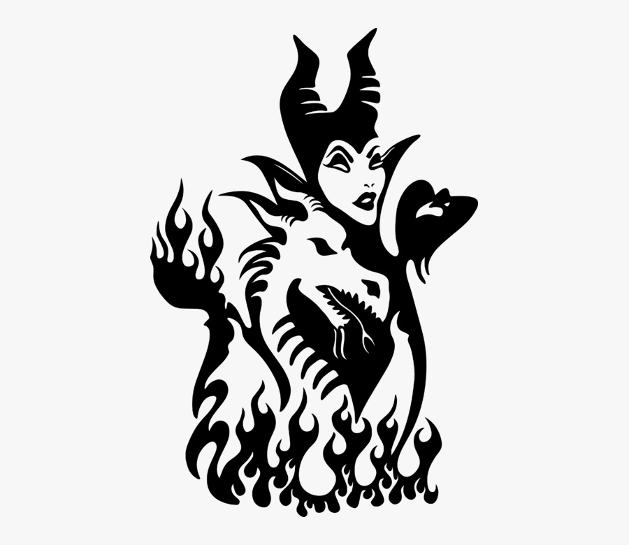 Cartoon Black And White Maleficent , Free Transparent Clipart - ClipartKey