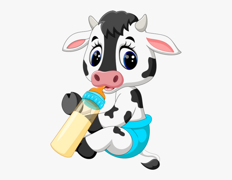 #cute #calf #milk #freetoedit - Cute Baby Cow Cartoon, Transparent Clipart