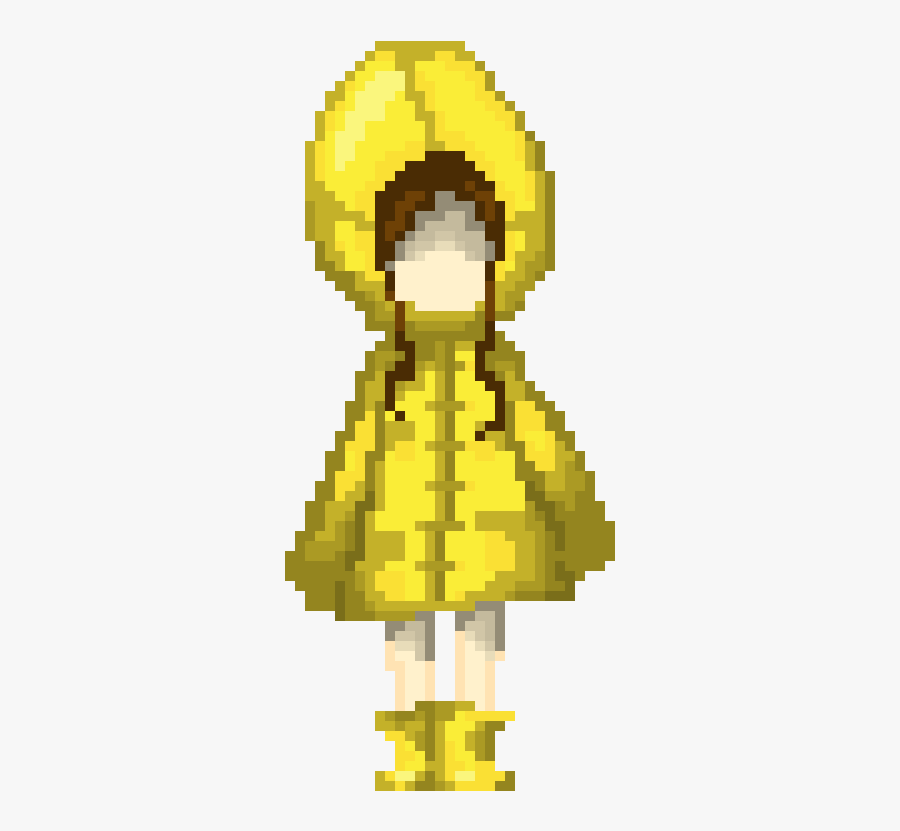 Yellow Raincoat Pixel Art, Transparent Clipart