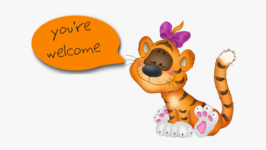 Freetoedit Cutetiger Yourwelcome - Tiger Cartoon Good Morning, Transparent Clipart