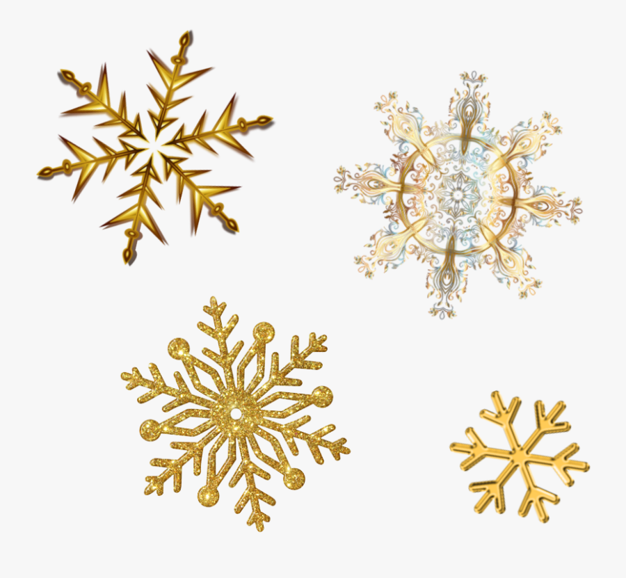 Snowflake Clipart Gold Glitter - Transparent Gold Snowflakes Png, Transparent Clipart