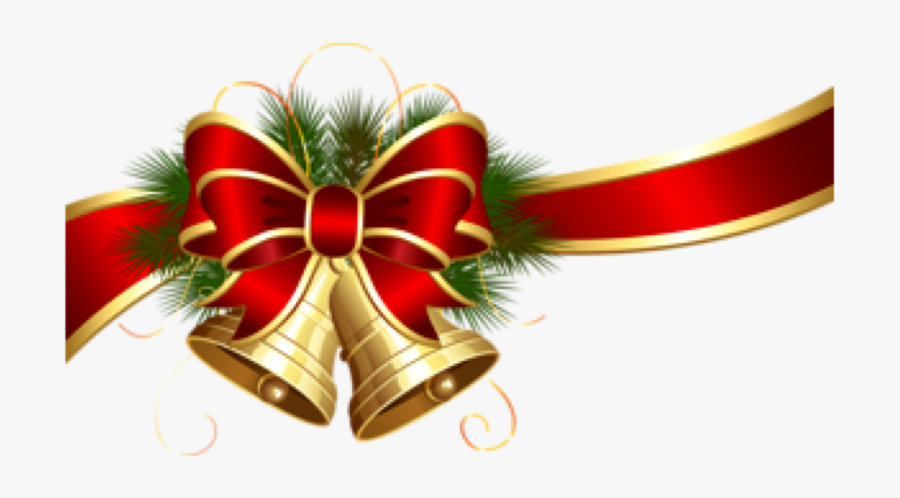 #christmas #ribbon #bells #christmasribbon #bow #christmasbow - Jingle Bells Png, Transparent Clipart