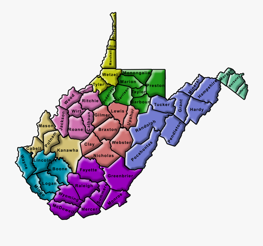 Wv Tourist Region Map, Transparent Clipart