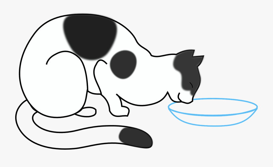 Cat Meows A Lot - Draw A Cat Eating, Transparent Clipart