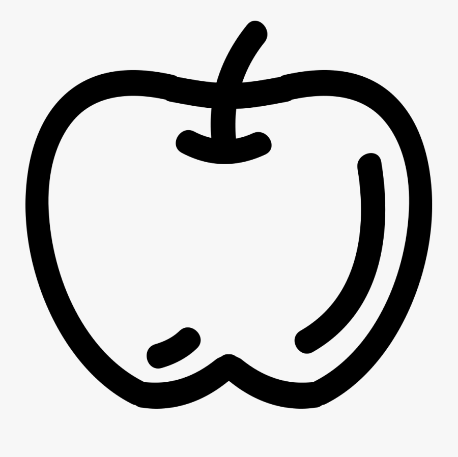 Apple Hand Drawn Fruit Outline - Contorno De Una Fruta, Transparent Clipart