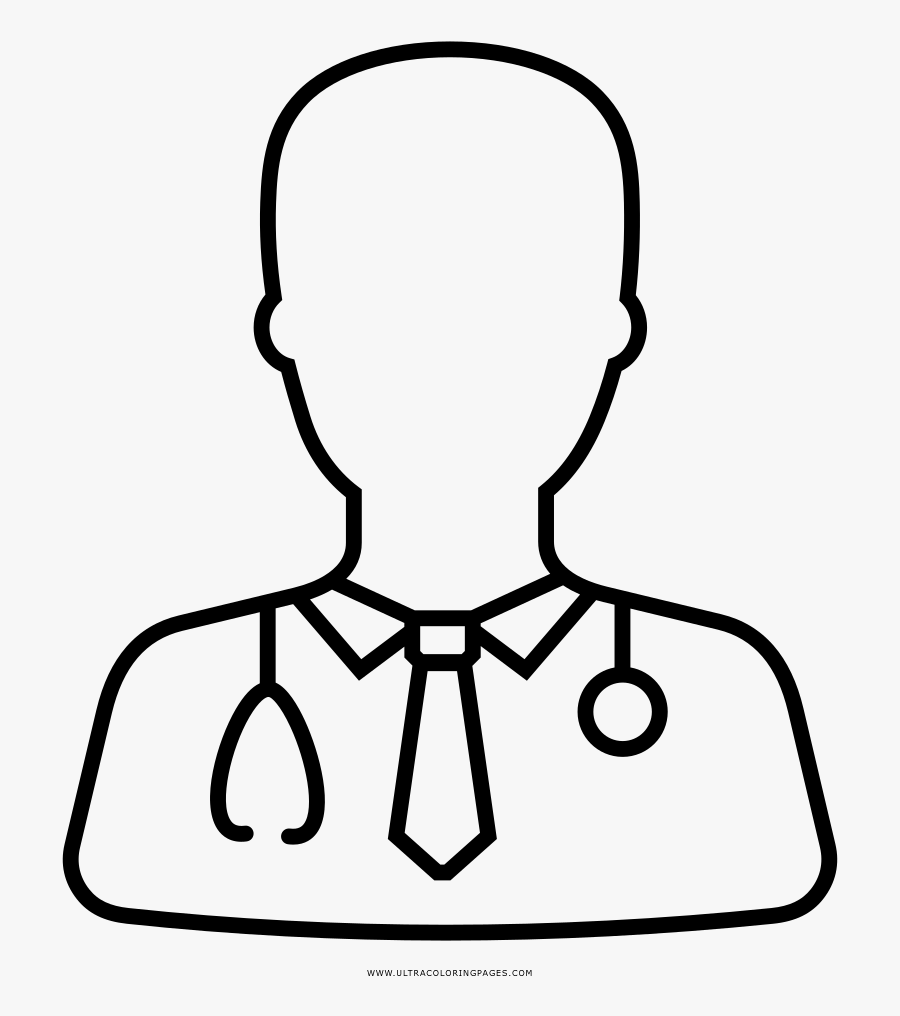 Doctor Coloring Page - Doctor Outline Icon Png, Transparent Clipart