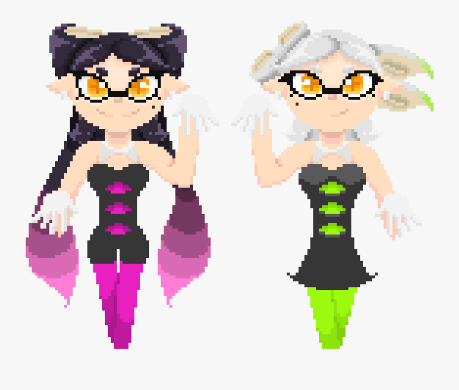 Squid Sisters Pixel Art, Transparent Clipart