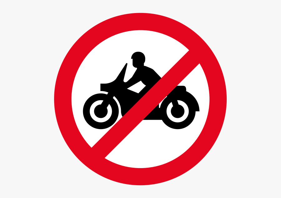 No Motorcycle Parking Signs, Transparent Clipart