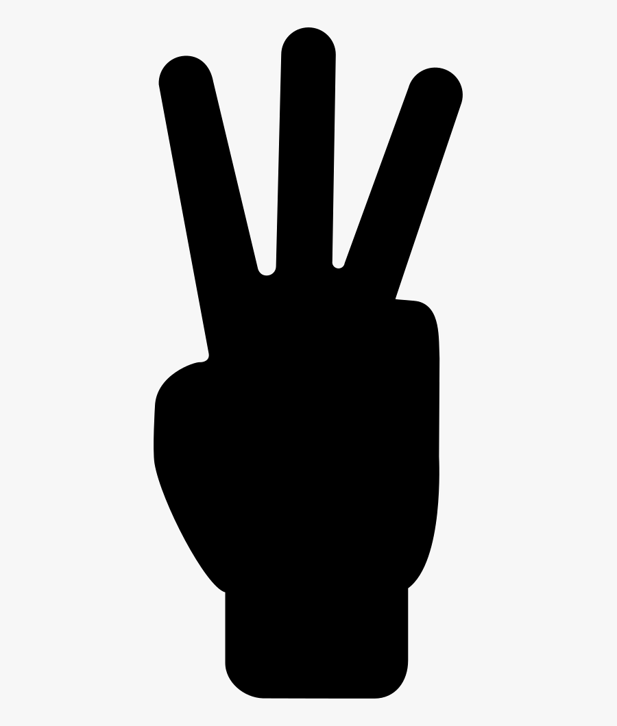 Counting To Three With Fingers - Sign, Transparent Clipart