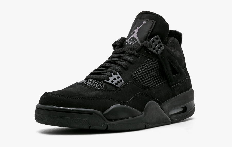 Jordan 4 Triple Black, Transparent Clipart