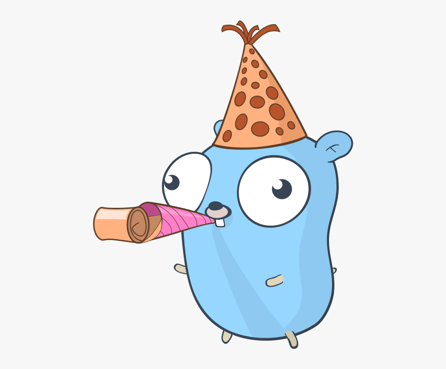 Golang Gopher Party, Transparent Clipart