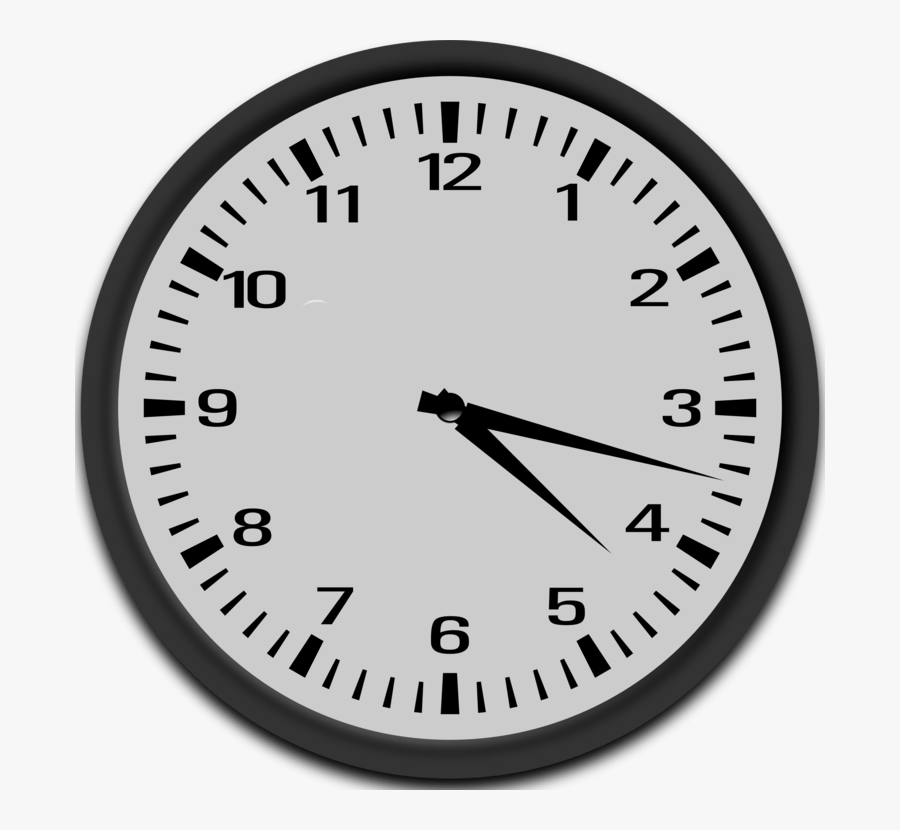 Quarter To Five Clock, Transparent Clipart