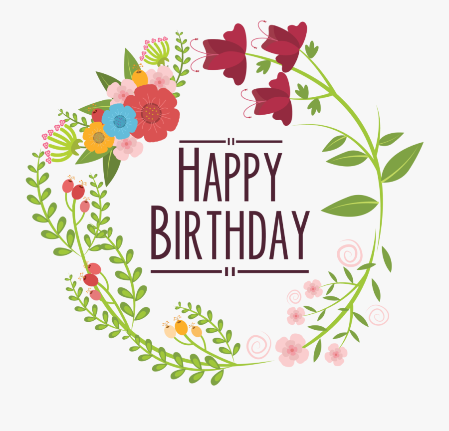 Floral Design Clip Art - Happy Birthday Letters Design Transparant ...