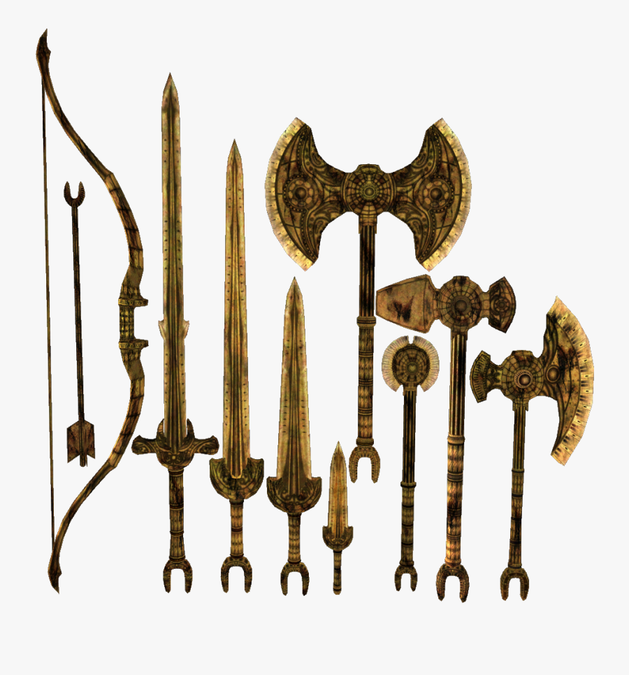 Dwarven Weapons Oblivion The Elder Scrolls Wiki - Dwarven Battle Axe, Transparent Clipart