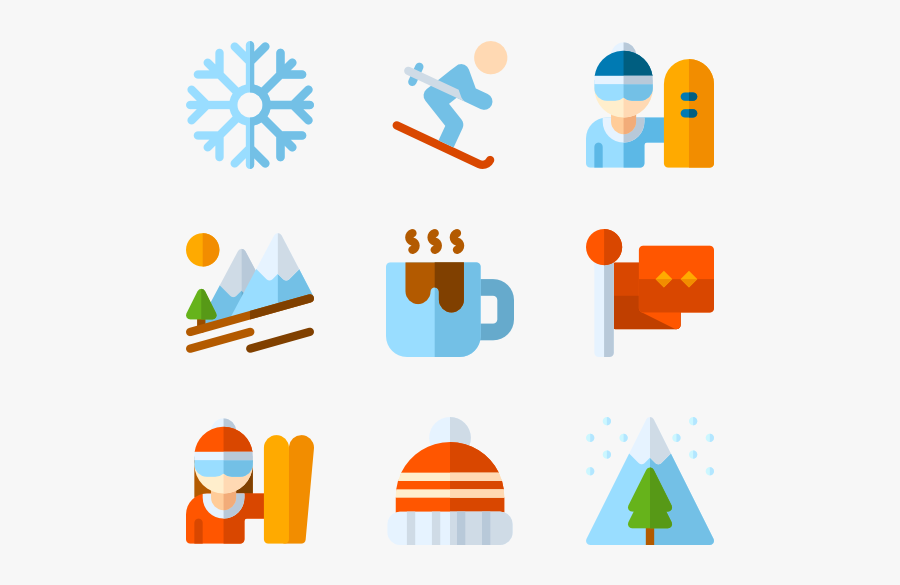 Ski Icons Free Vector, Transparent Clipart