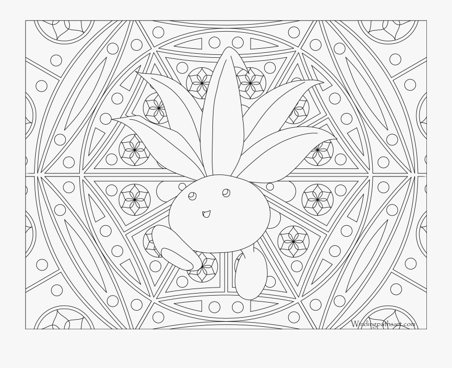 Oddish Coloring Pages - Pokemon Mandala Coloring Pages, Transparent Clipart