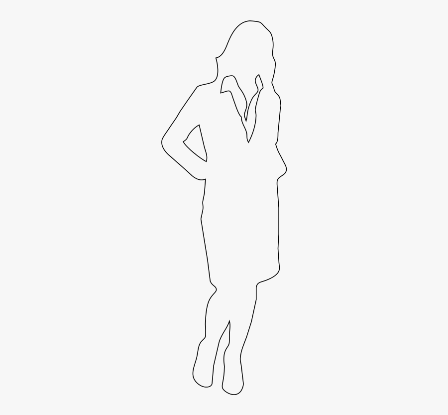 Working Girl - Line Art, Transparent Clipart