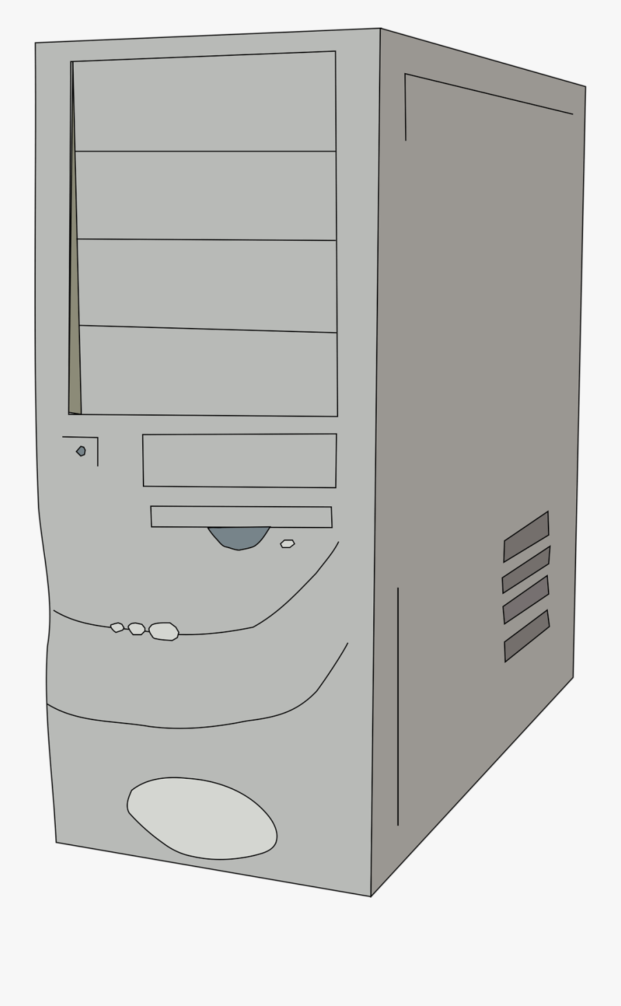White Old Computer Case, Transparent Clipart