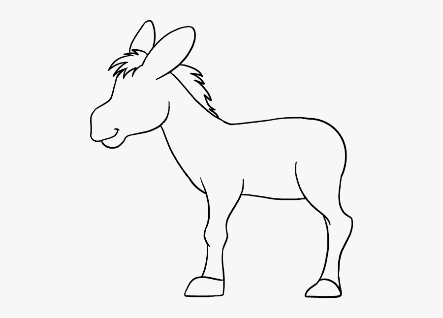 How To Draw Donkey - Draw A 2d Donkey, Transparent Clipart
