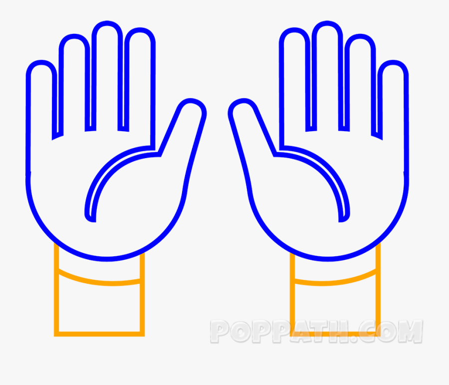 How To Draw A Raised Hands Emoji Pop Path Png Praise, Transparent Clipart