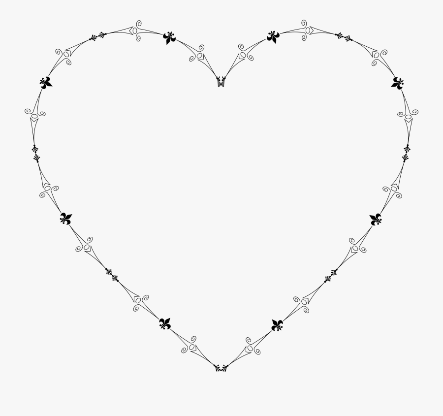 Decorative Flourish Heart - Heart Dashed Lines, Transparent Clipart
