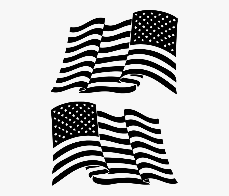 Free American Flag Pumpkin Stencils - Cartoon Flying American Flag, Transparent Clipart