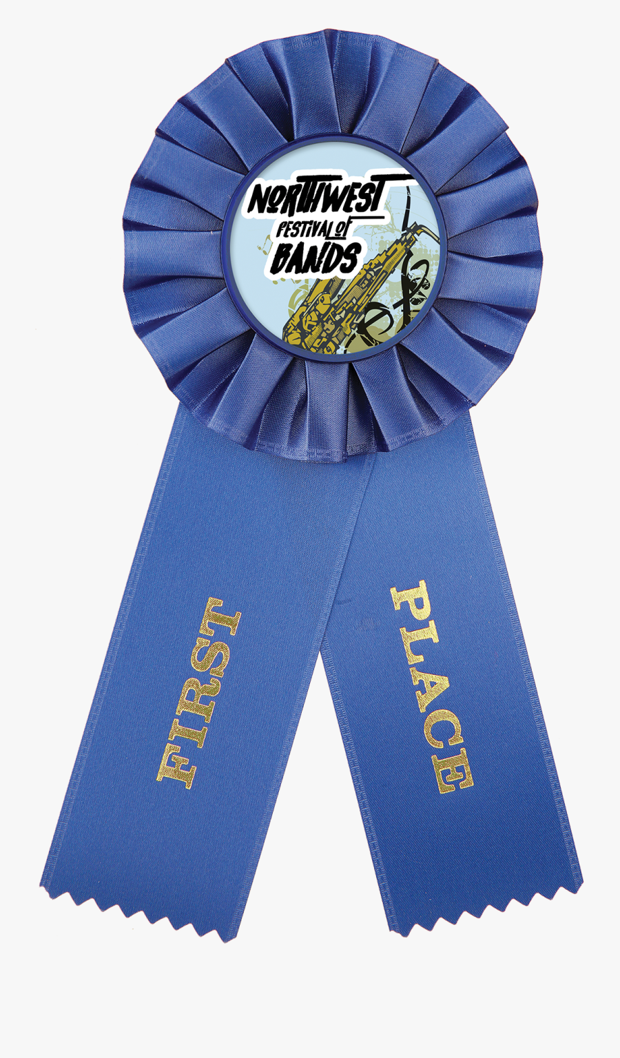 1st Place Custom Color Rosette Ribbon - Custom Blue Ribbon 1st Place, Transparent Clipart