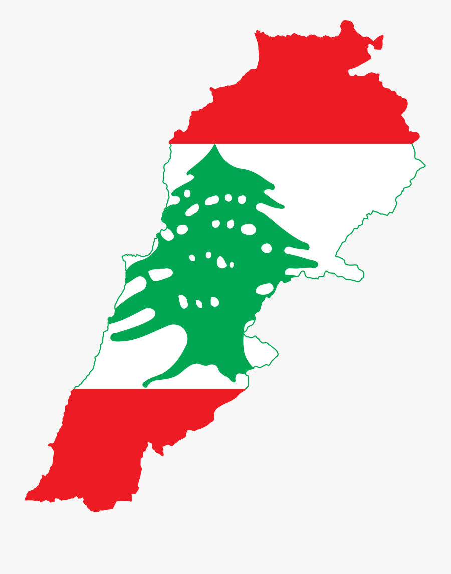 Lebanon Flag Map, Transparent Clipart