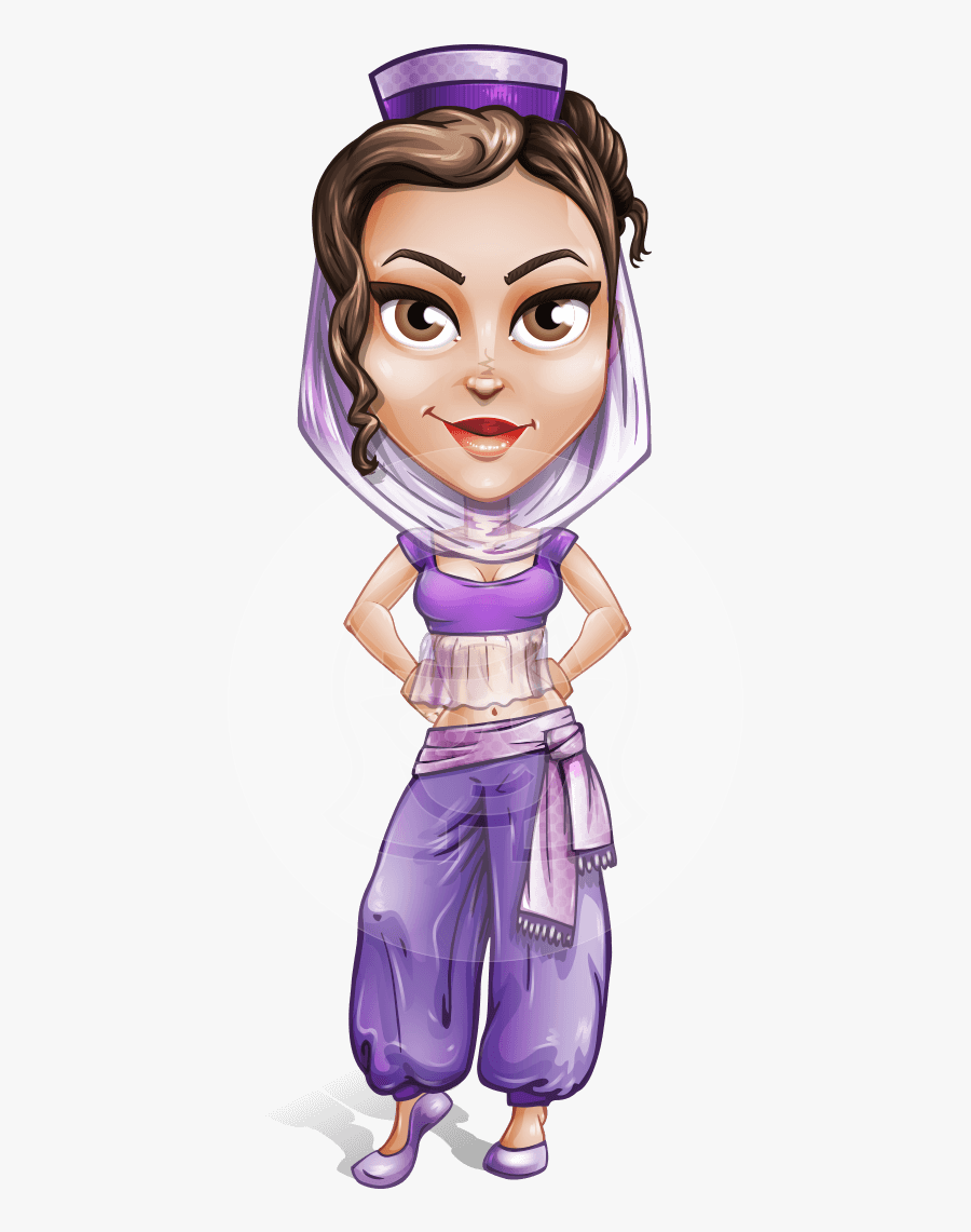 Leyla The Arab Beauty - Arabian Girl Cartoon, Transparent Clipart