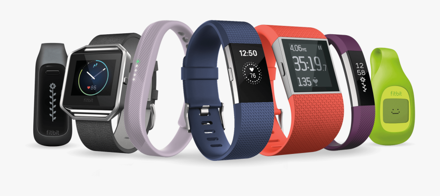 Line Up Of Fitbit Connected Objects - Fitbit Png, Transparent Clipart