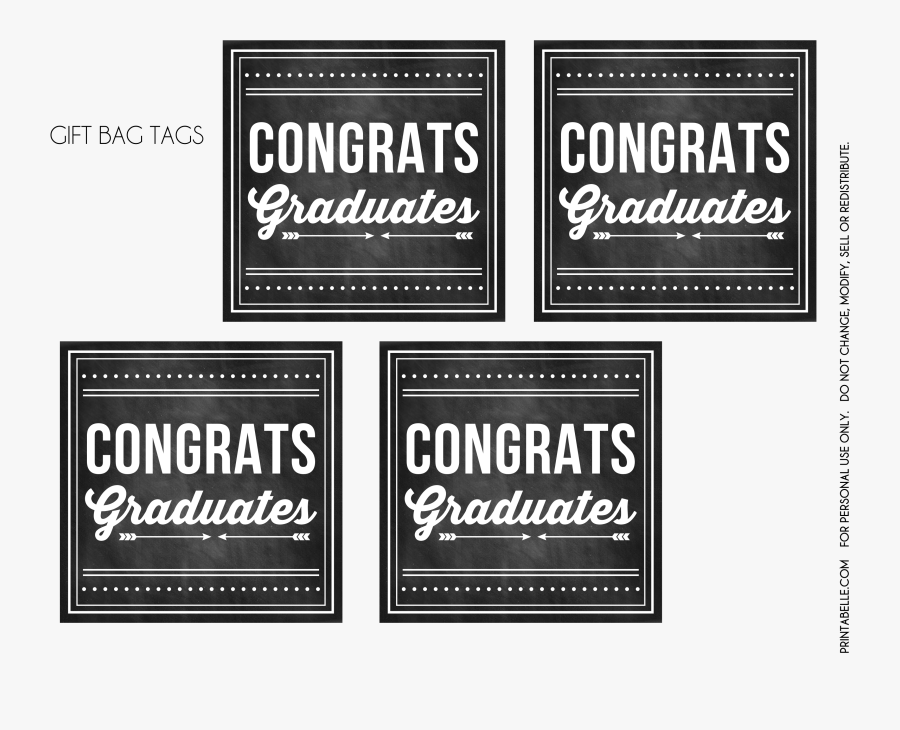 Download These Free Graduation Chalkboard Party Printables - Free Printable Congrats Graduation Gift Tags, Transparent Clipart