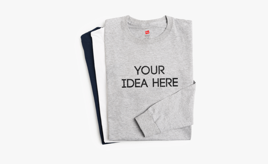 Clip Art Long Sleeve Shirt Design Template - Your Idea Here Shirt, Transparent Clipart
