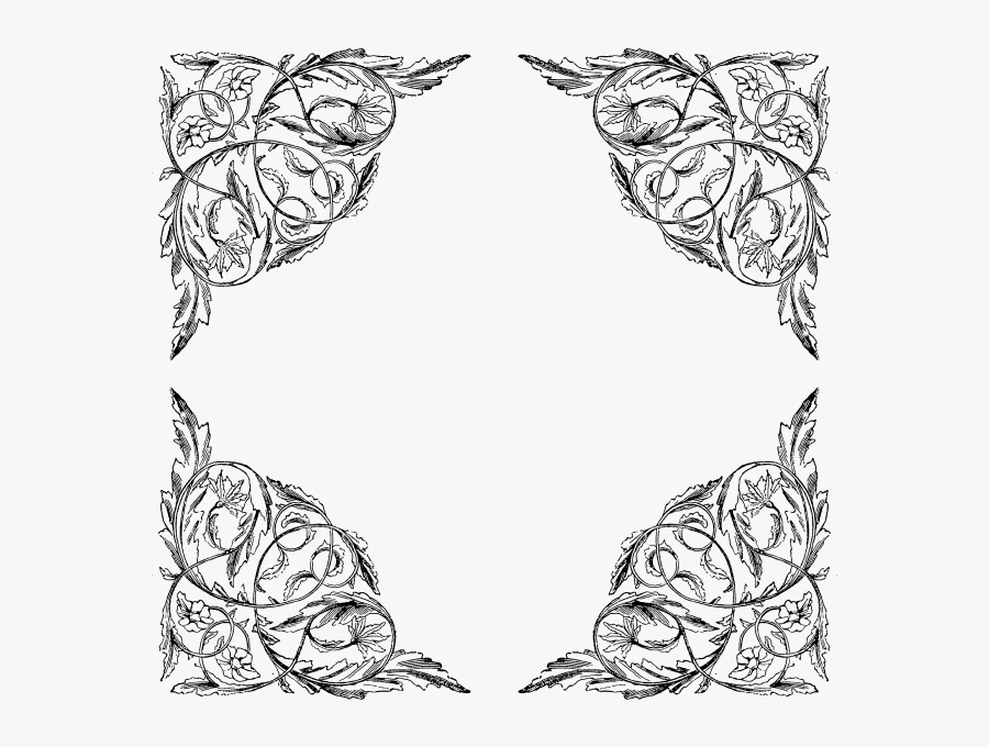 Transparent Icebergs Clipart - Corner Victorian Lace Border, Transparent Clipart