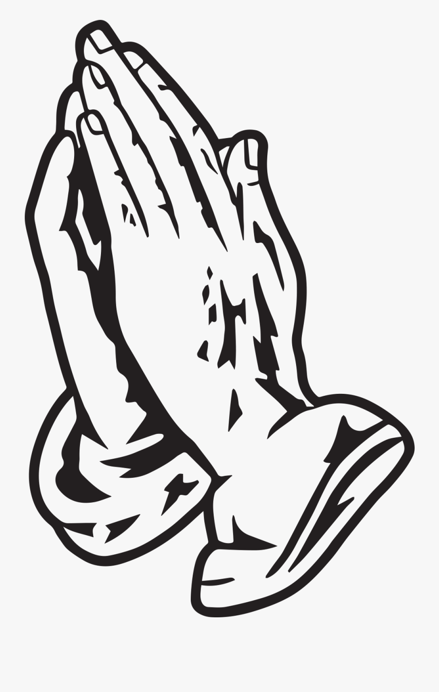 Pray Praying Hands Sticker By Victory Church - Praying Hands Stencil, Transparent Clipart