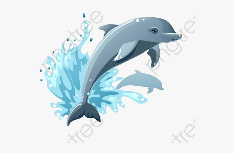 Dolphin Jumping Clip Art - Jumping Cartoon Dolphin Png, Transparent Clipart