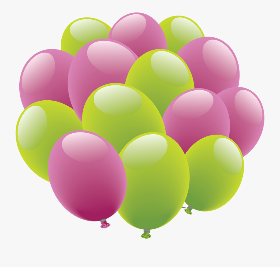 Balloons Png Image - Happy Birthday Pink And Green Balloons, Transparent Clipart