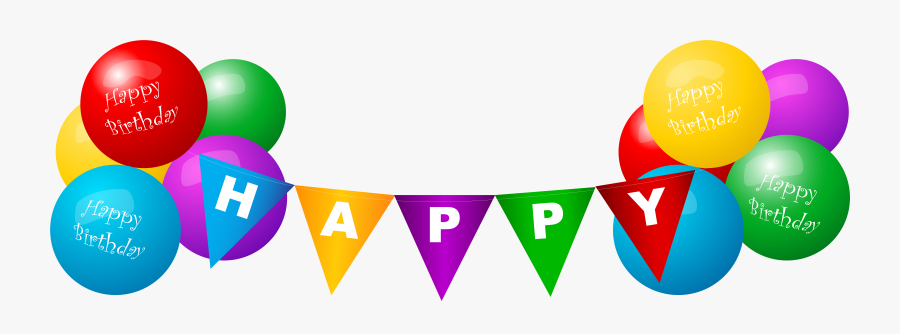 Happy Birthday Deco Balloons Png Clip Art Image - Birthday Balloons Background Png, Transparent Clipart