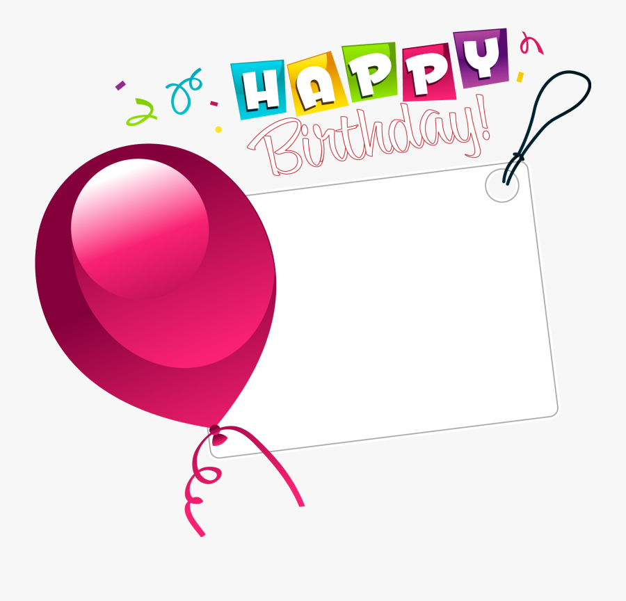 Happy Birthday Transparent Sticker With Pink Balloon - Happy Birthday Stickers Png, Transparent Clipart