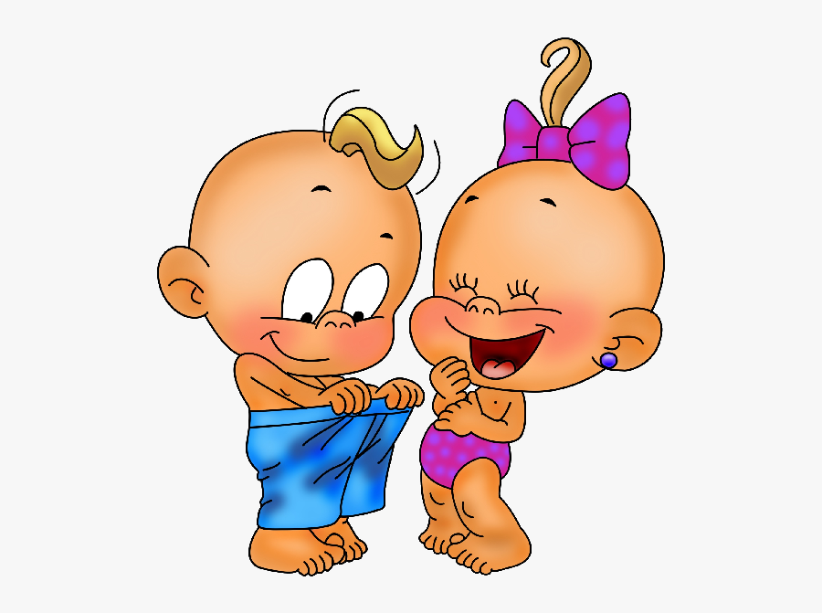 Funny Baby Boy And Girl Playing Clip Art Images - Baby Boy And Girl Png, Transparent Clipart