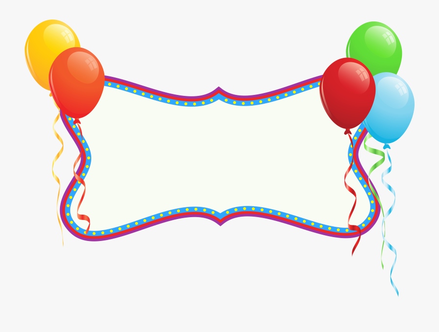 Birthday Holiday Banner With Balloons Png Clipart - Banner Happy Birthday Png, Transparent Clipart