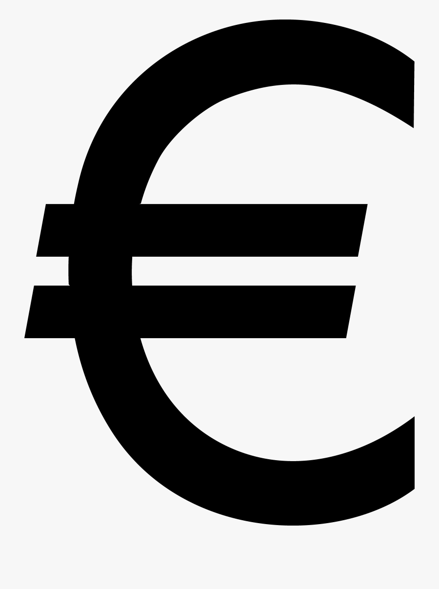 Black Euro Currency Sign - Euro Sign Transparent Background, Transparent Clipart
