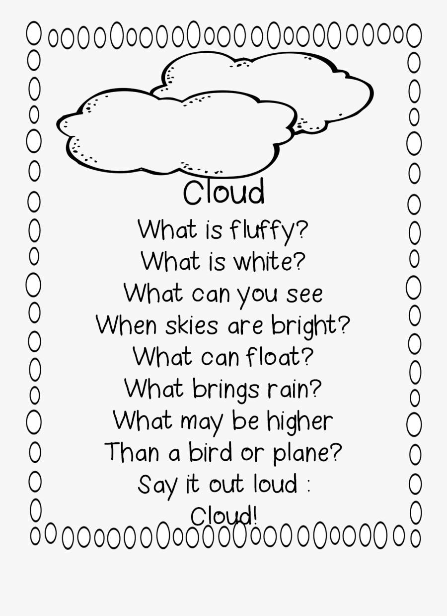 Poem For First Grade Clipart Poetry Rhyme Poems About - Rhyming Poem About Clouds, Transparent Clipart