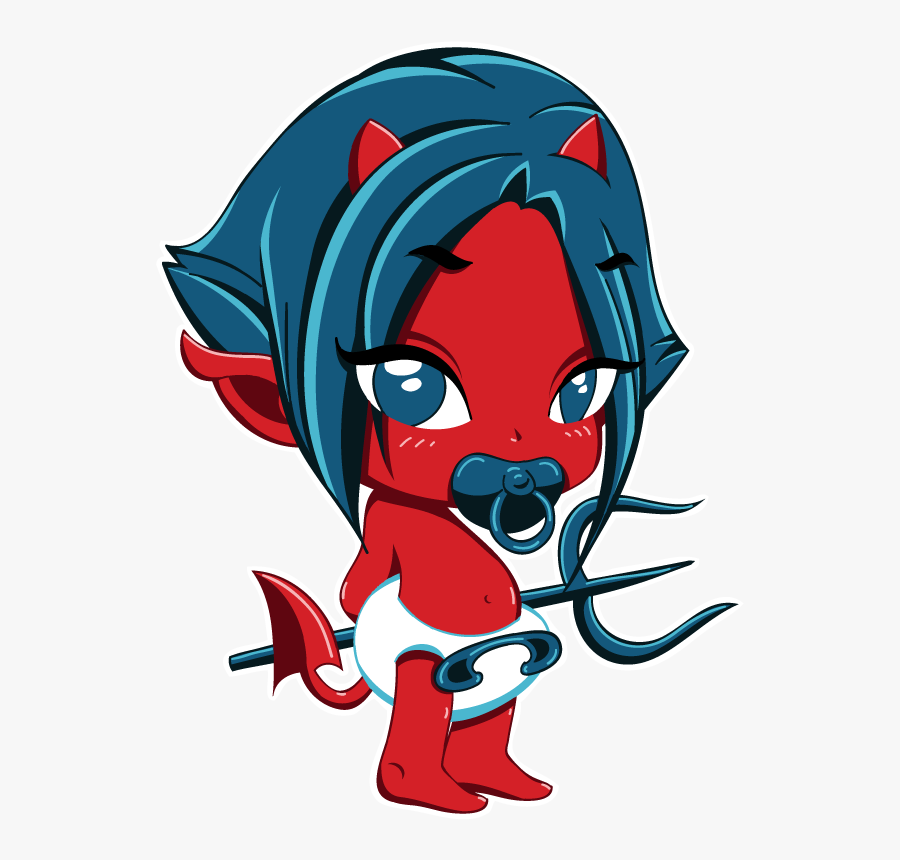 Transparent Devil Pitchfork Png - Demon Devil Baby Cartoon, Transparent Clipart