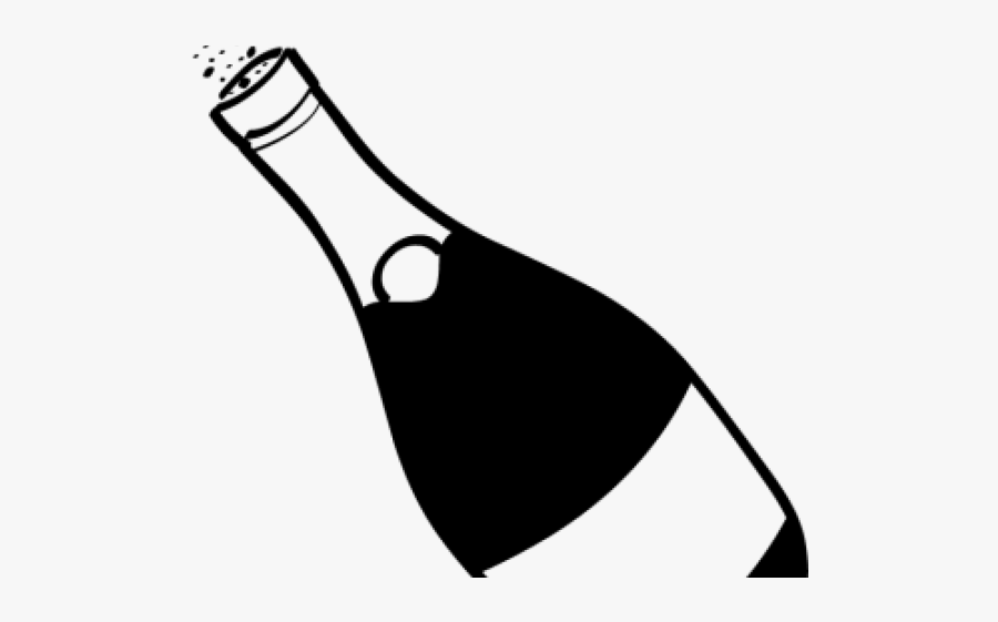 Champagne Bottle Clipart - Champagne Bottle Clipart Black And White, Transparent Clipart