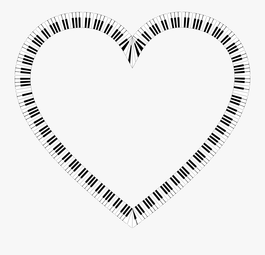 Heart With Ears Clipart - Heart Shaped Piano Keys, Transparent Clipart