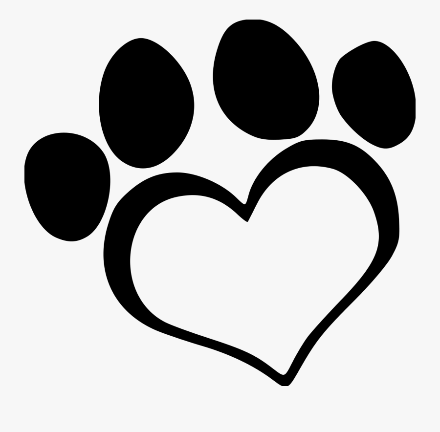 Dog Paw Print Heart , Transparent Cartoons - Paw Clipart, Transparent Clipart