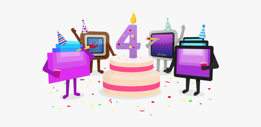 Th Birthday Screens Edovia - Happy 4th Work Anniversary, Transparent Clipart